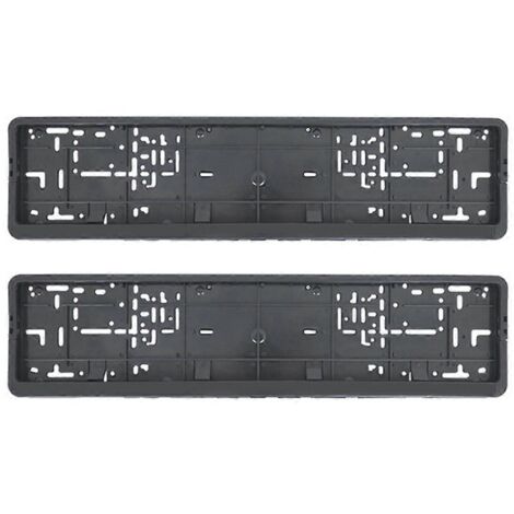 Lot de 2 supports étanches pour plaque d'immatriculation européenne, accessoire auto, noir