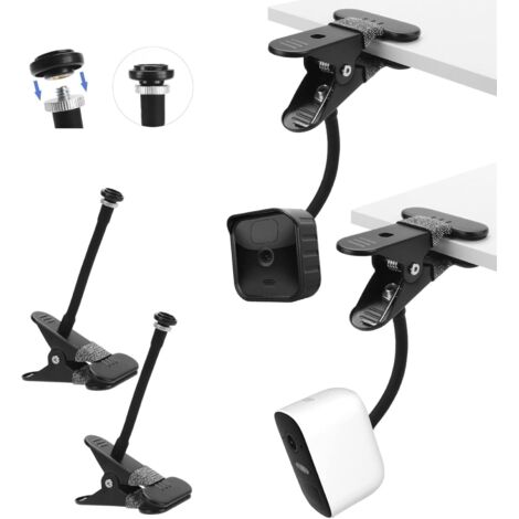 Lot de 2 supports flexibles en métal réglables à 360° pour appareil photo intérieur et extérieur pour Blink, Eufy eufyCam 3, 3C, 2, 2C, 2C Pro, Wyze Cam Pan, Arlo Ultra 2