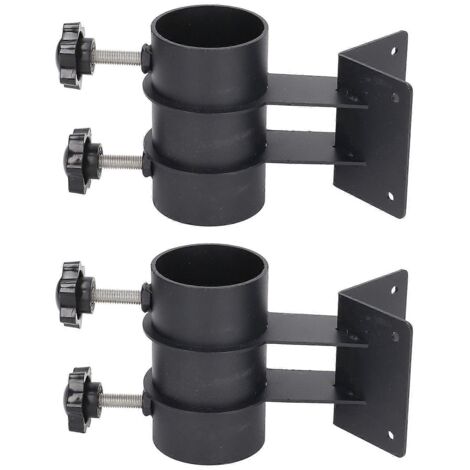 Lot de 2 supports latéraux pour parasol de terrasse, en acier, avec pince de fixation et base à clip pour terrasse, balcon ou cour extérieure.