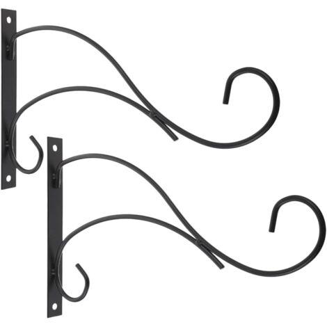 Lot de 2 supports métalliques pour plantes suspendues, pour intérieur ou extérieur, balcon.