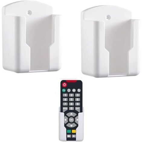 Lot de 2 supports muraux pour télécommandes - Organisateur de télécommande - Porte-stylo - Support mural pour climatisation - Étagère de rangement