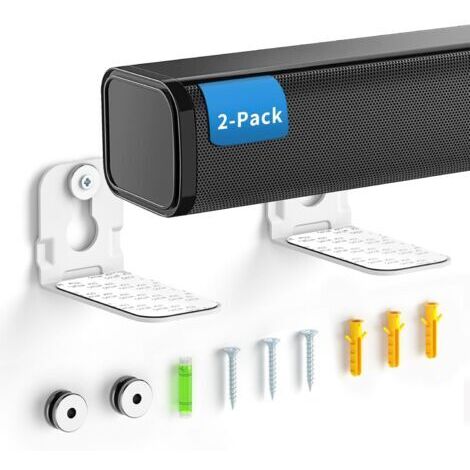 Lot de 2 supports muraux universels pour barre de son Samsung, Sony, LG et autres, blancs