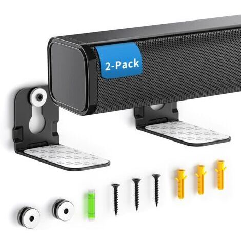 Lot de 2 supports muraux universels pour barre de son Samsung, Sony, LG et autres, noir