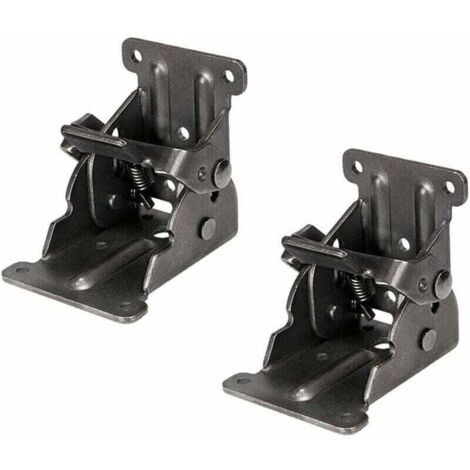 Lot de 2 supports pliants avec charnières autobloquantes pour meubles pliants, idéal pour tables, lits et meubles avec mécanismes pliants.