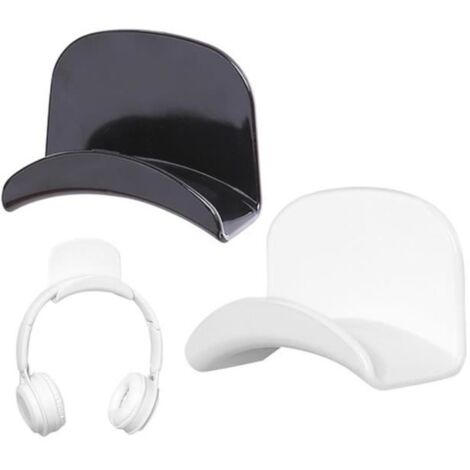Lot de 2 supports pour écouteurs - Avec ruban adhésif puissant - Pour bureau, table, casque de jeu