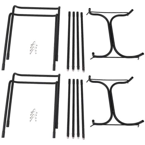 Lot de 2 supports pour sacs poubelle en acier inoxydable, portables et détachables, parfaits pour le camping, les barbecues et les pique-niques.