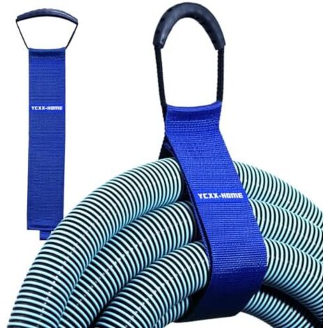 Lot de 2 supports rangement robustes avec crochet et boucle pour cordons jardin, outils natation ou garage (bleu) Bleu -