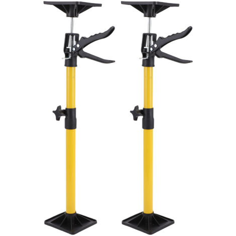 Lot de 2 supports télescopiques métalliques pour armoires de salle de bain, 50-115 cm, jaunes