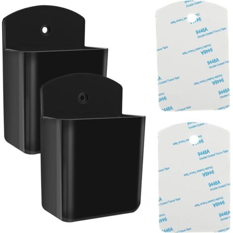Lot de 2 supports universels pour télécommandes - Auto-adhésifs - Support mural pour télécommande de TV - Classique - Noir