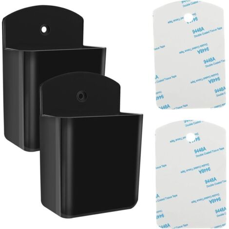 Lot de 2 supports universels pour télécommandes - Auto-adhésifs - Support mural pour télécommande de TV - Classique - Noir
