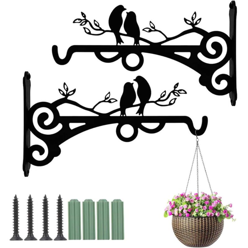 Lot de 2 Suspension Plante, Crochet Mural de 20 CM, Suspension Plante Exterieur pour Pot de Fleur Suspendu, Nichoir, Lanterne, Carillon éOlien,