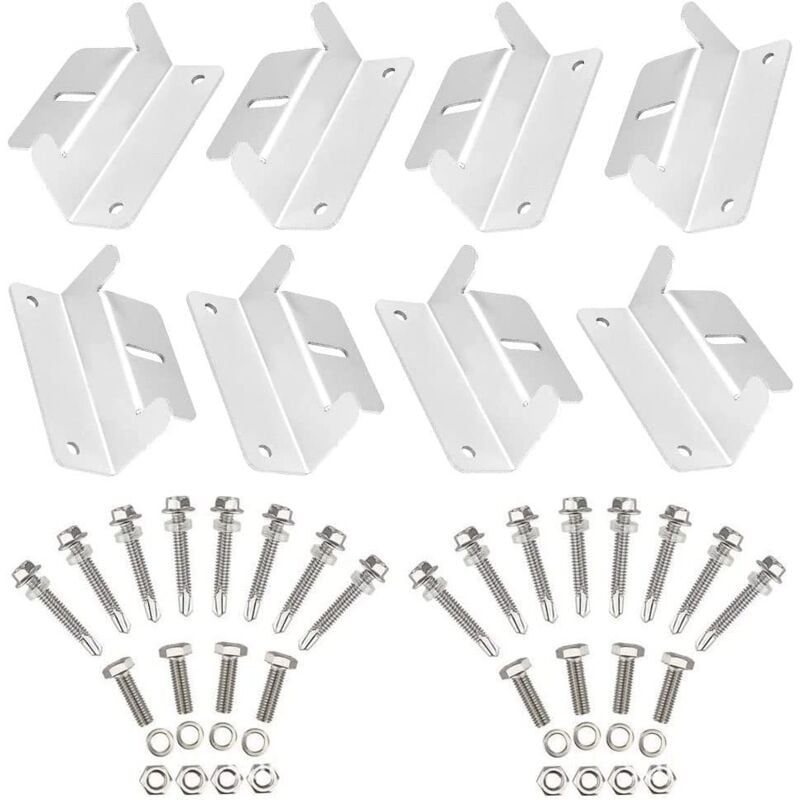 Cyslmuk - Lot De 2 Systèmes De Fixation En Forme De z Pour Montage De Panneau Solaire, Pour Caravane, Bateau, Voiture, Camion, Domicile, Montage