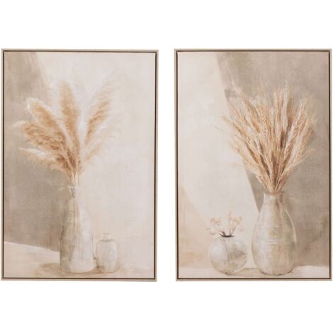 Lot de 2 tableaux Interlaken en Toile - Beige, greige, écru