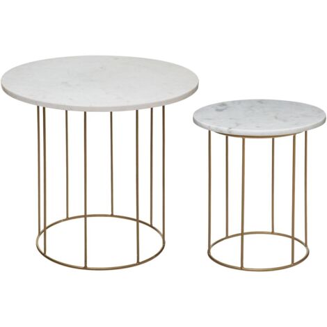 Lot De 2 Tables A Café Marbre Atmosphera