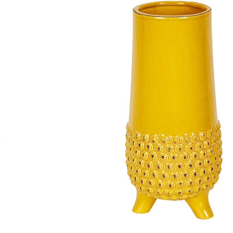 Vase en céramique moutarde