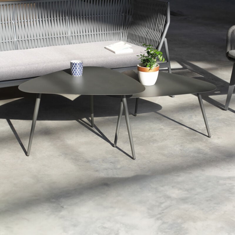 Casa.pro - Lot de 2 tables basses Aymavilles gigognes gris anthracite