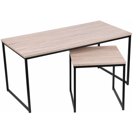 Lot de 2 tables basses gigognes design industriel COLORADO