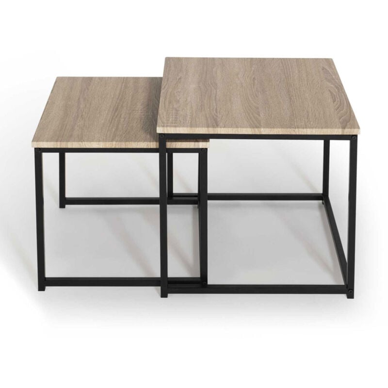 Idmarket - Lot de 2 tables basses gigognes detroit 40/45 design industriel