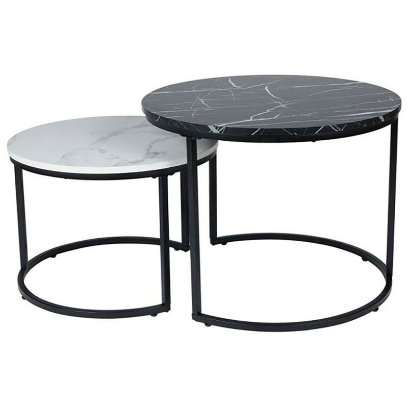 Ostaria - Lot de 2 tables basses gigognes Lima