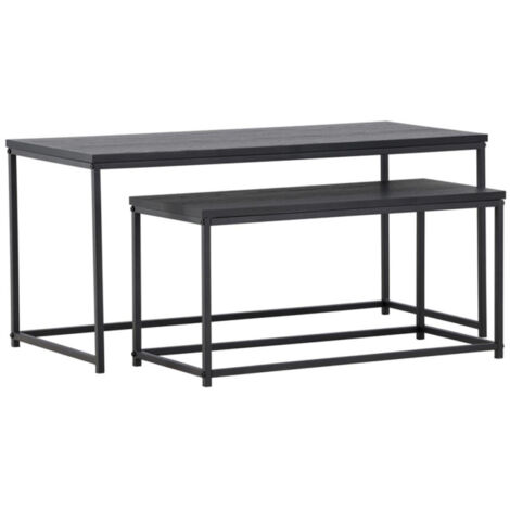 Lot de 2 Tables Basses Gigognes "Mallan" 100cm Noir