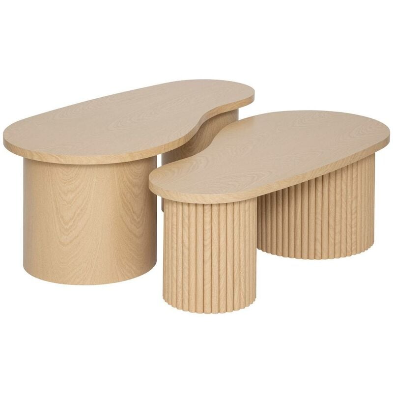 Atmosphera - Lot de 2 tables basses Soleya L95 99,5cm beige créateur d'intérieur
