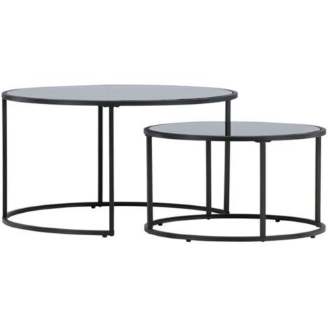Lot de 2 Tables Basses Gigognes "Twin" 79cm Noir
