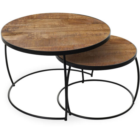 Lot de 2 tables basses Lars - mangolia