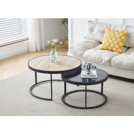Lot de 2 tables basses rondes gigognes AMERIO