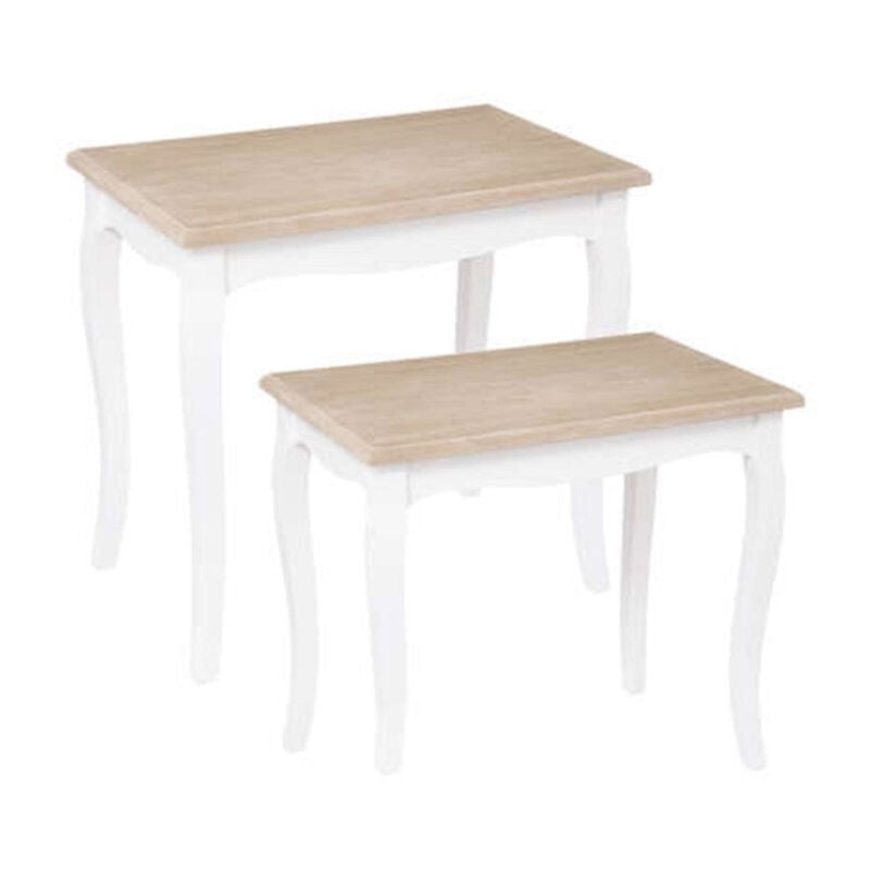 Lot de 2 Tables à Café 'Chrysa' 60cm Blanc