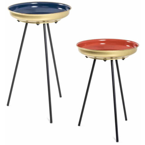 Lot de 2 Tables d'Appoint "Alice" 66cm Multicolore