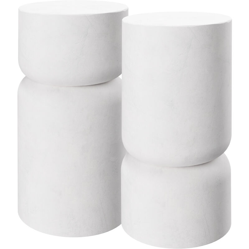 Tectake - Lot de 2 tables d'appoint Amine, design arrondi 28 x 54,5 cm -