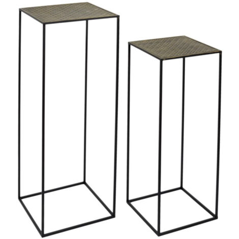 Lot de 2 Tables d'Appoint Design "Mirage" 90cm Noir