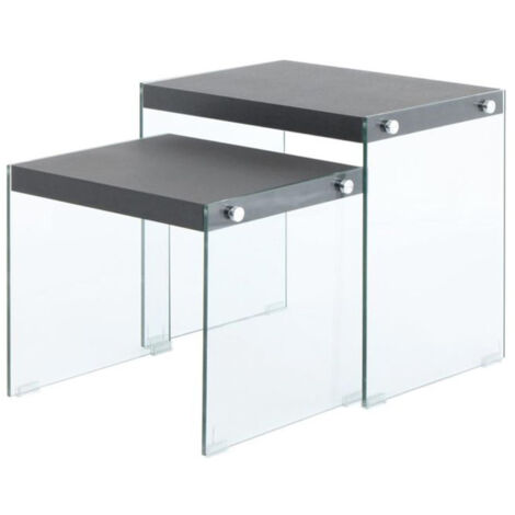 Lot de 2 Tables d'Appoint "Elementary" 46cm Noir Mat