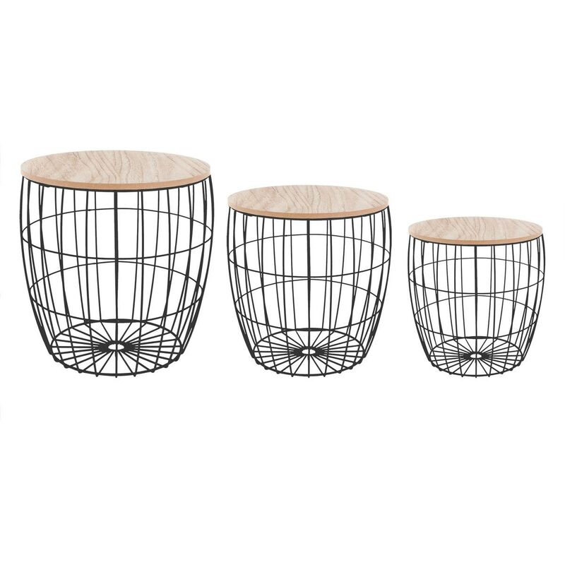 Tables gigognes Atomic noir D30 38 41cm Atmosphera créateur d'intérieur