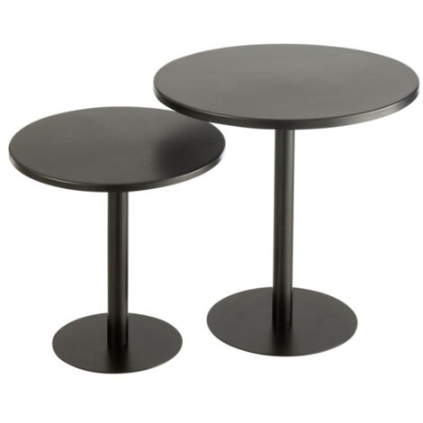 Lot de 2 Tables d'Appoint en Métal "Ice" 50cm Noir