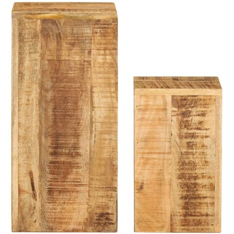 Lot de 2 Tables d'appoint et bout de canapé - Tables Café Bois de manguier solide BV124525 - BonneVie