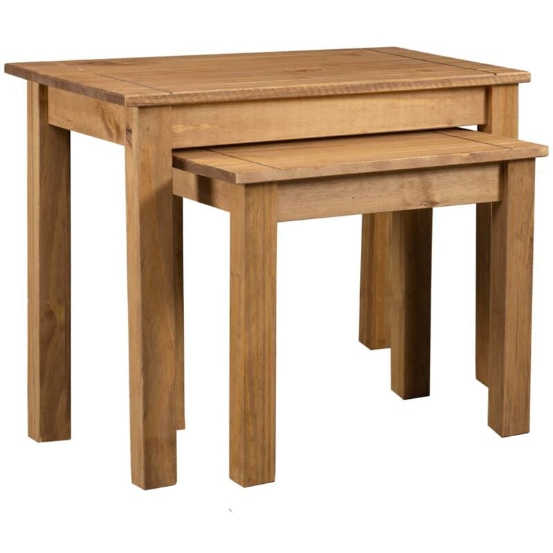 Décoshop26 - Lot de 2 tables d'appoint gigognes en bois de pin DEC032688