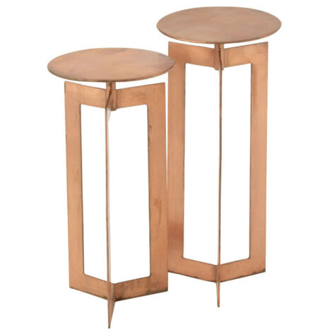 Lot de 2 Tables d'Appoint Métal "Zino" 71cm Cuivre