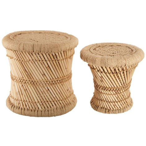 Lot de 2 Tables d'Appoint "Nomade" 38cm Naturel