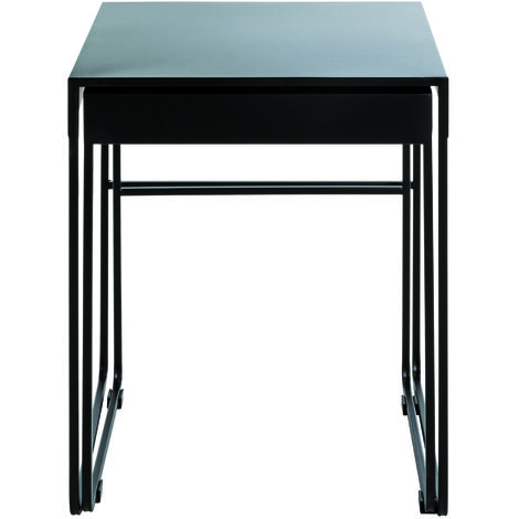 Lot de 2 tables d'appoints en métal coloris noir