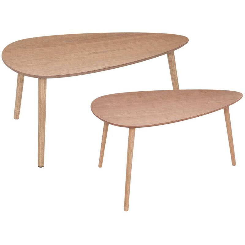 Atmosphera - Tables gigognes Mileo pin L88 98cm créateur d'intérieur