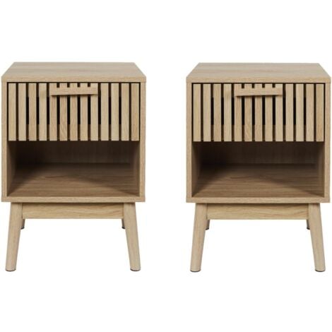 THE HOME DECO FACTORY Lot de 2 tables de chevet 1 tiroir