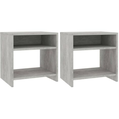 Lot de 2 Tables de chevet - Bout de Canapé Armoires De Rangement Gris béton 40x30x40 cm Bois d'ingénierie BV386734 - BonneVie