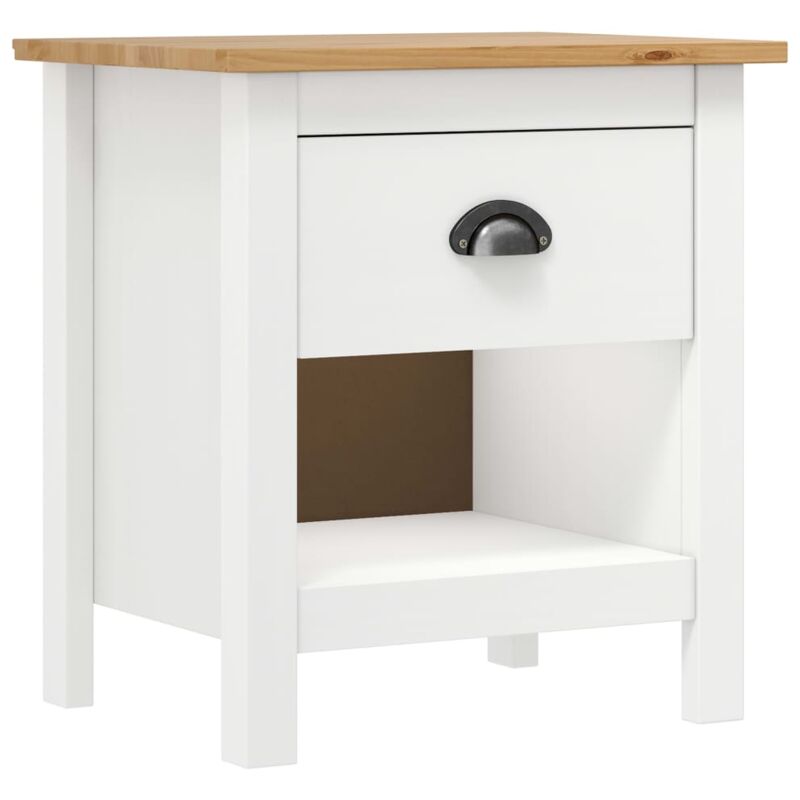 Lot de 2 Tables de chevet - Bout de Canapé Armoires De Rangement Hill Range 46x35x49,5 cm Pin solide BV754035 Bonnevie