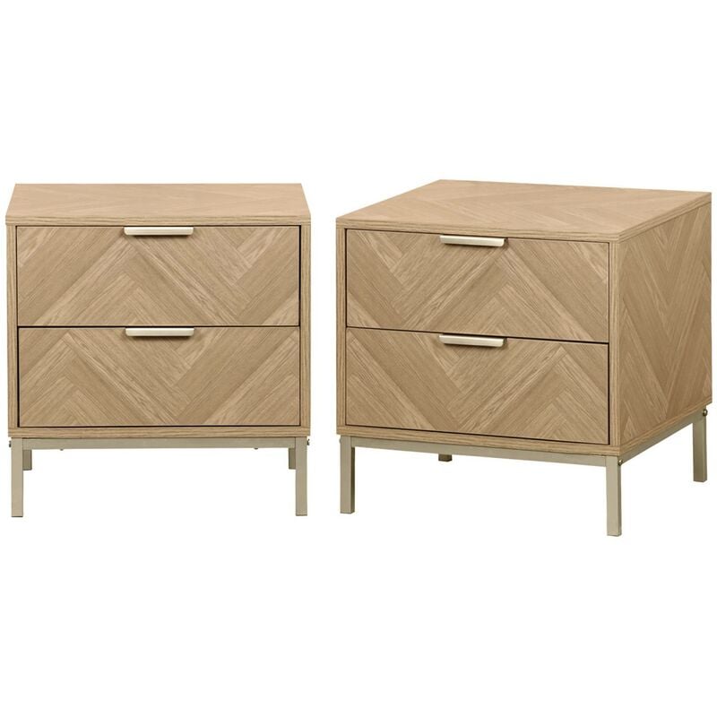 Sweeek - Lot de 2 tables de chevet. Budapest. deux tiroirs. l 45 x l 40 x h 45cm