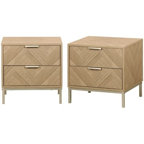 SWEEEK Lot de 2 tables de chevet. Budapest. deux tiroirs. L 45 x l 40 x H 45cm