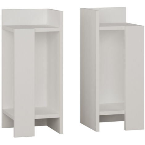 Lot de 2 tables de chevet en bois "Elos" - 25 x 27 x 60 cm - Blanc