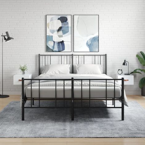 Lot de 2 Tables de chevet murales,Tables d'Appoint Console,Bout de Canapé blanc brillant 35x35x20 cm -55497