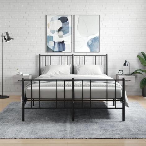 Lot de 2 Tables de chevet murales,Tables d'Appoint Console,Bout de Canapé sonoma gris 35x35x20 cm -52318