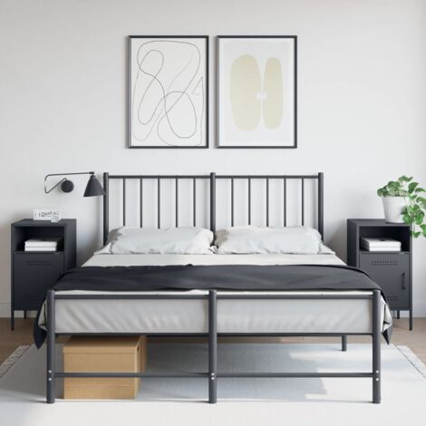 Lot de 2 Tables de chevet  Table d'appoint  Table de nuit anthracite 36x39x68 cm acier CFW85749